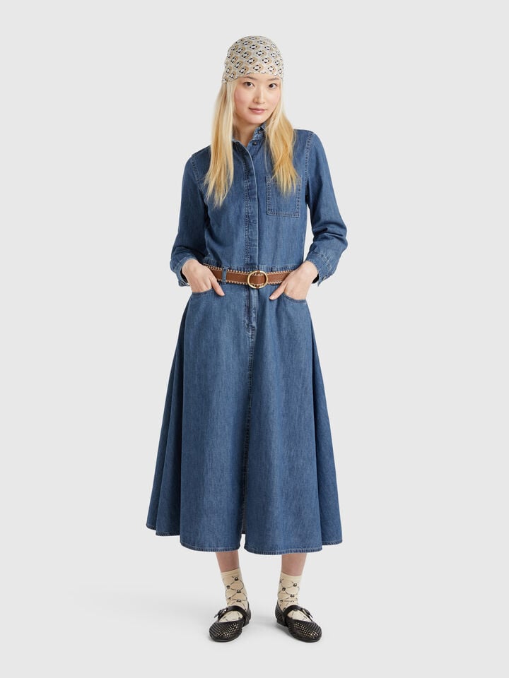 Benetton Denim Shirtdress Dark Blue