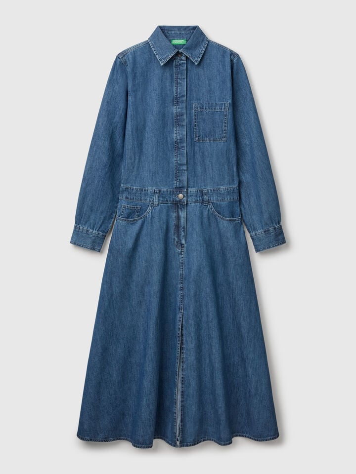 Benetton Denim Shirtdress Dark Blue