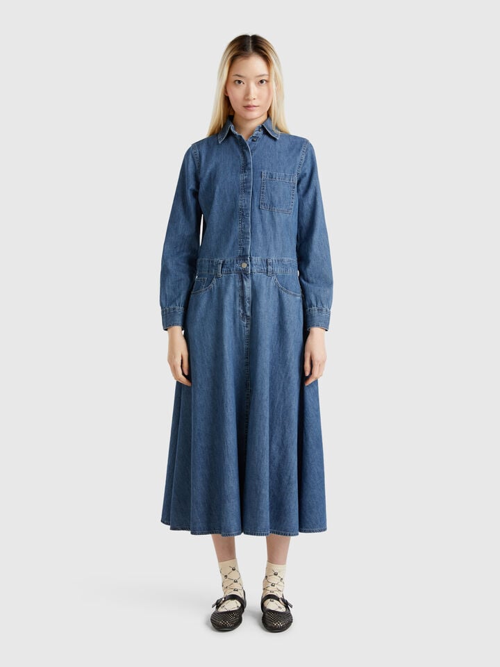 benetton Denim shirtdress Dark Blue