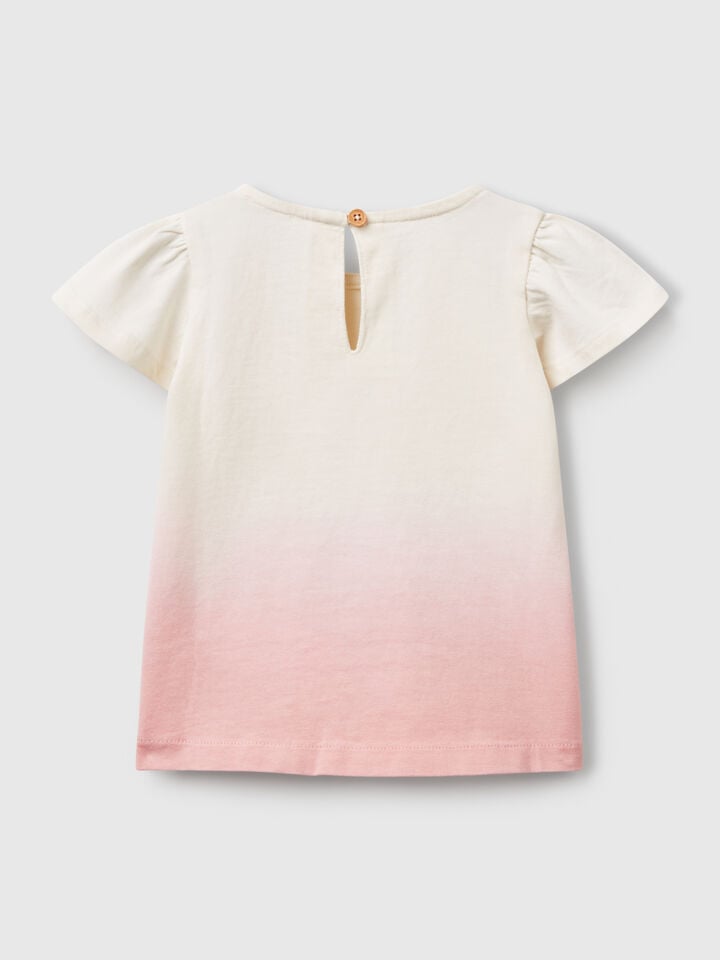 Benetton Dip-dye T-shirt Creamy White