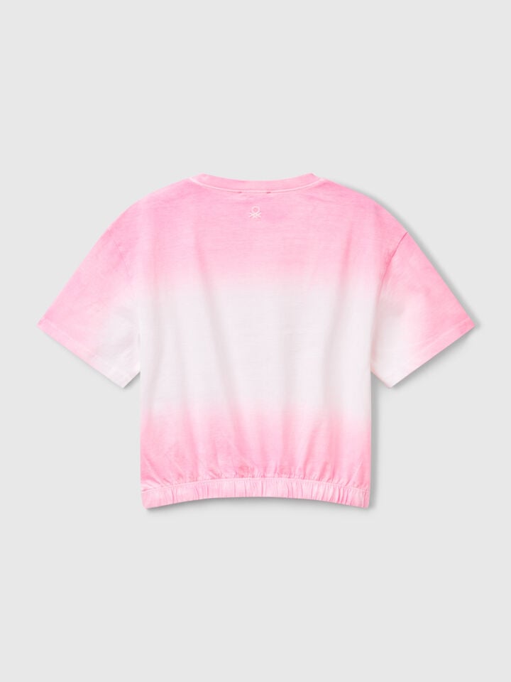 Benetton Dip-dye T-shirt Fuchsia