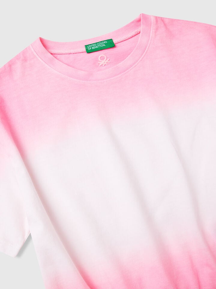 Benetton Dip-dye T-shirt Fuchsia