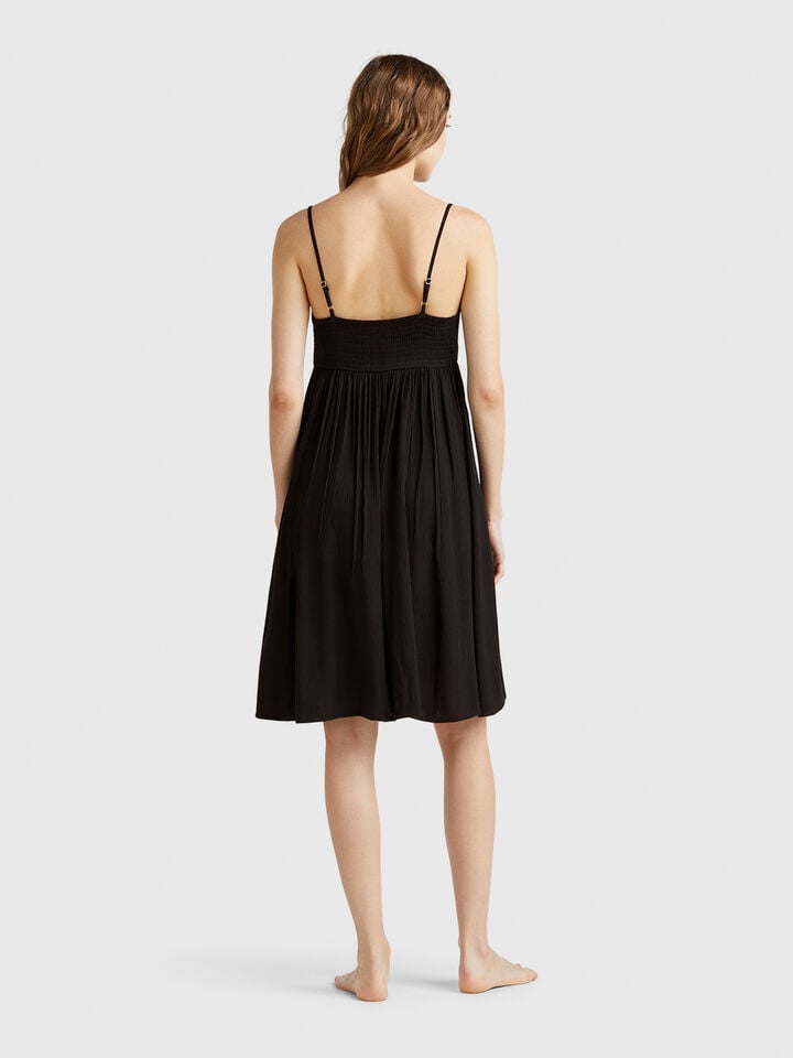 Benetton Dress In Pure Viscose Black