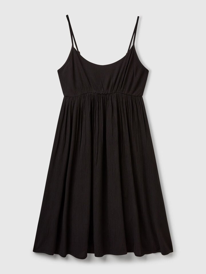 Benetton Dress In Pure Viscose Black