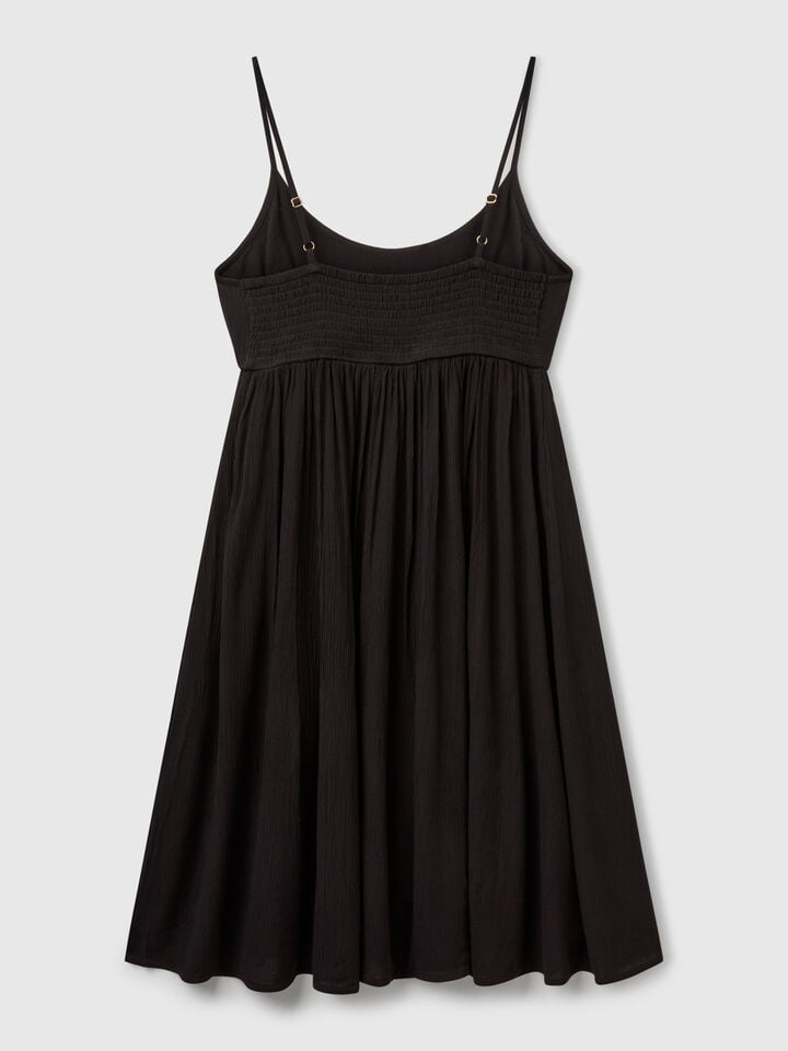 Benetton Dress In Pure Viscose Black