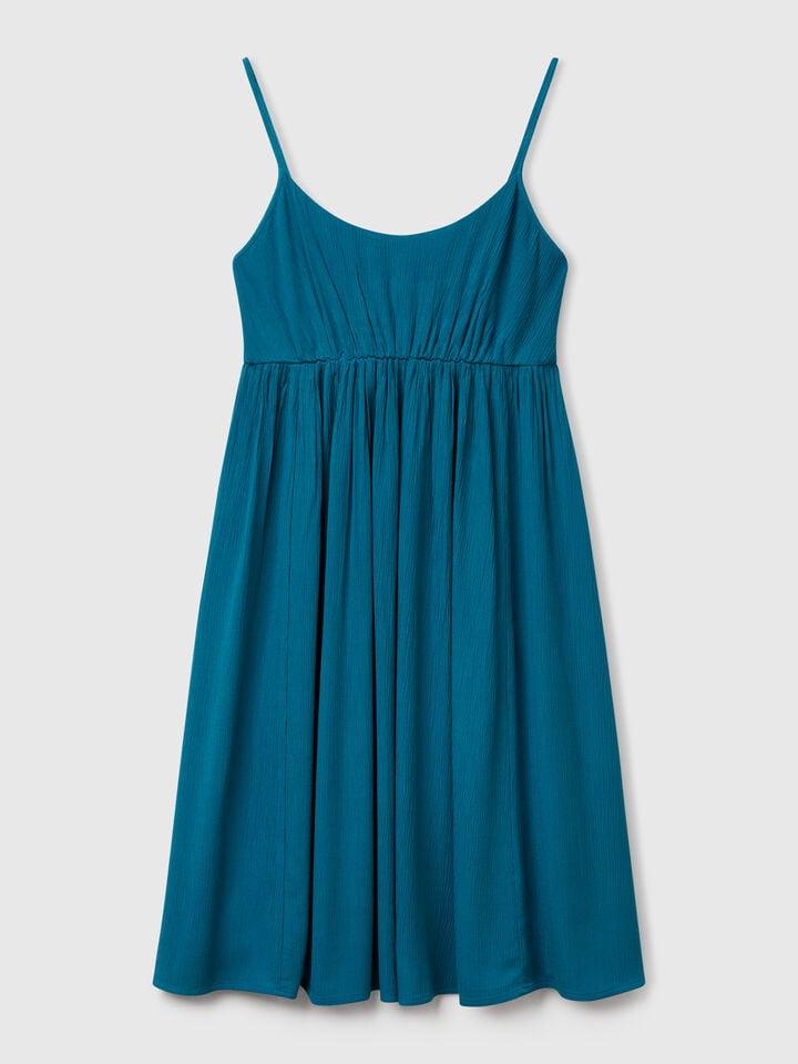 Benetton Dress In Pure Viscose Teal