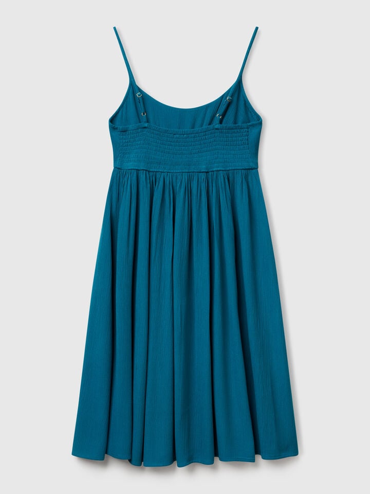 Benetton Dress In Pure Viscose Teal