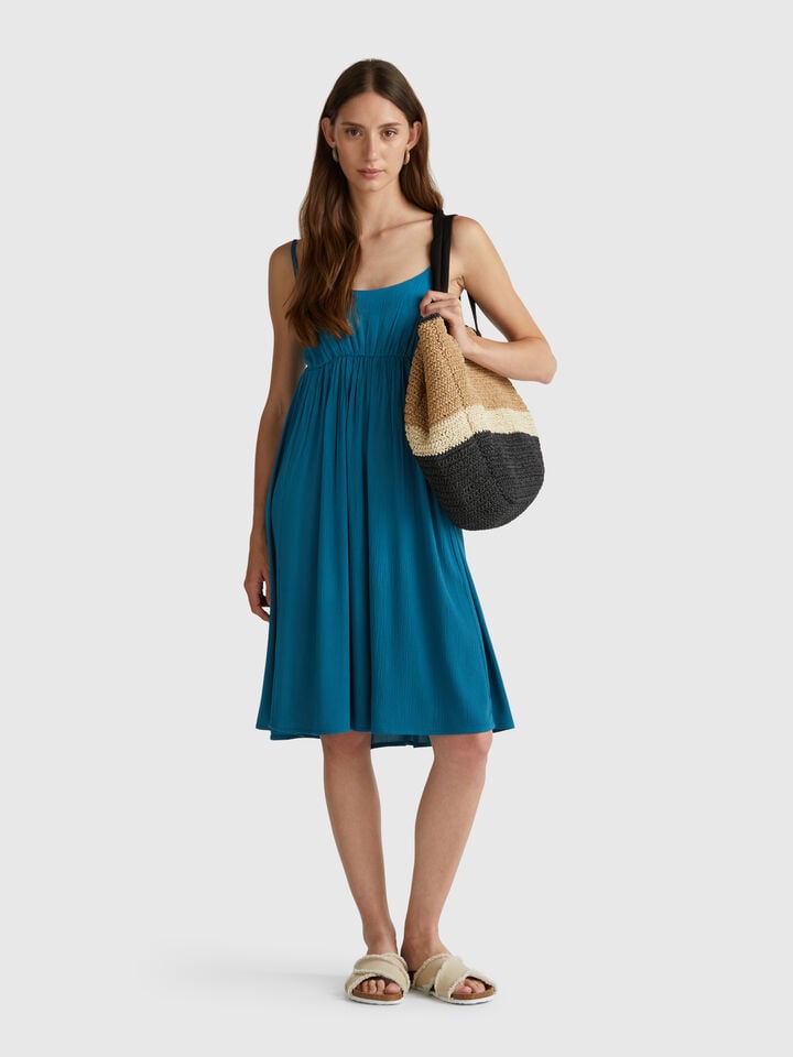 benetton Dress in pure viscose Teal