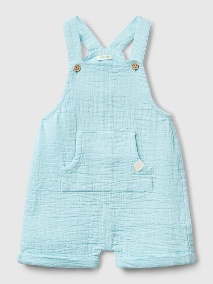 benetton Dungarees in lightweight denim Light Blue
