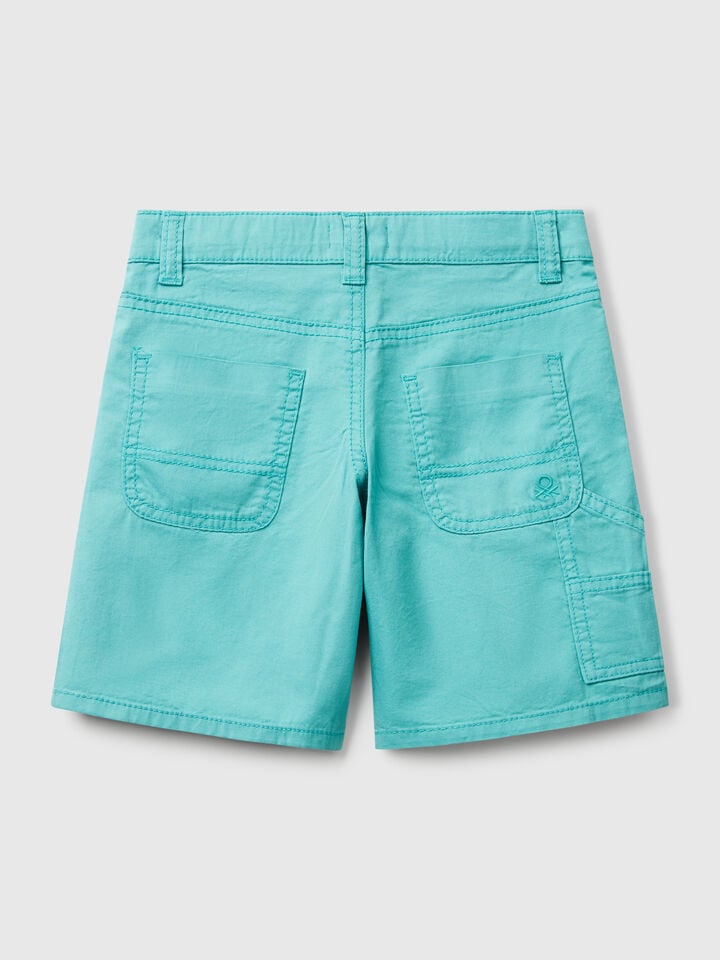 Benetton Five Pocket Bermudas Aqua