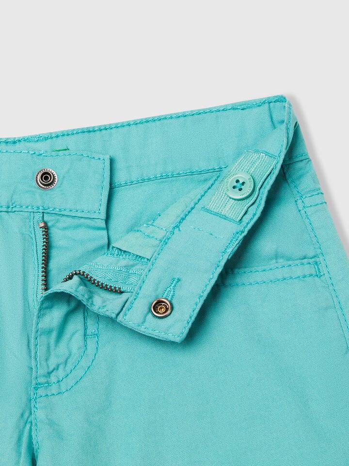 Benetton Five Pocket Bermudas Aqua
