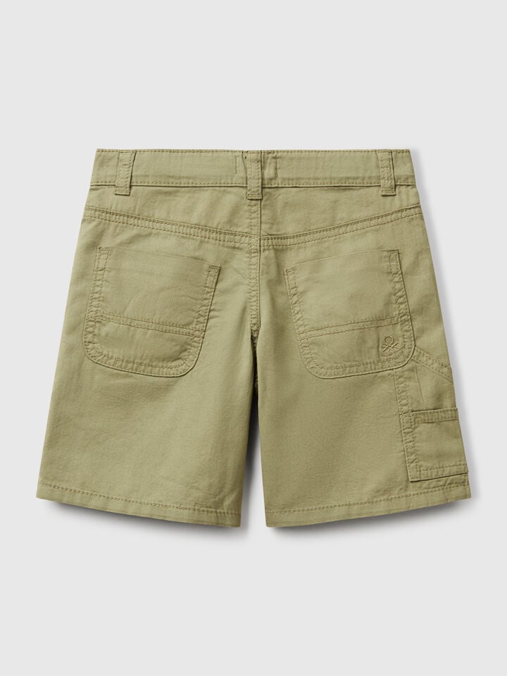 Benetton Five Pocket Bermudas Olive Green