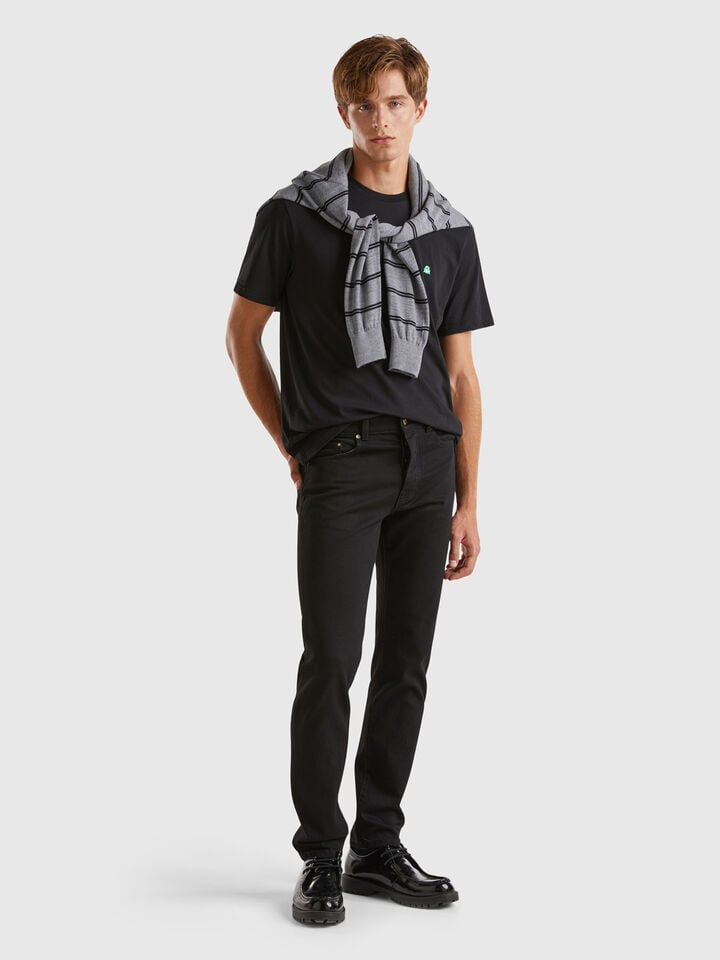 Benetton Five Pocket Slim Fit Jeans Black