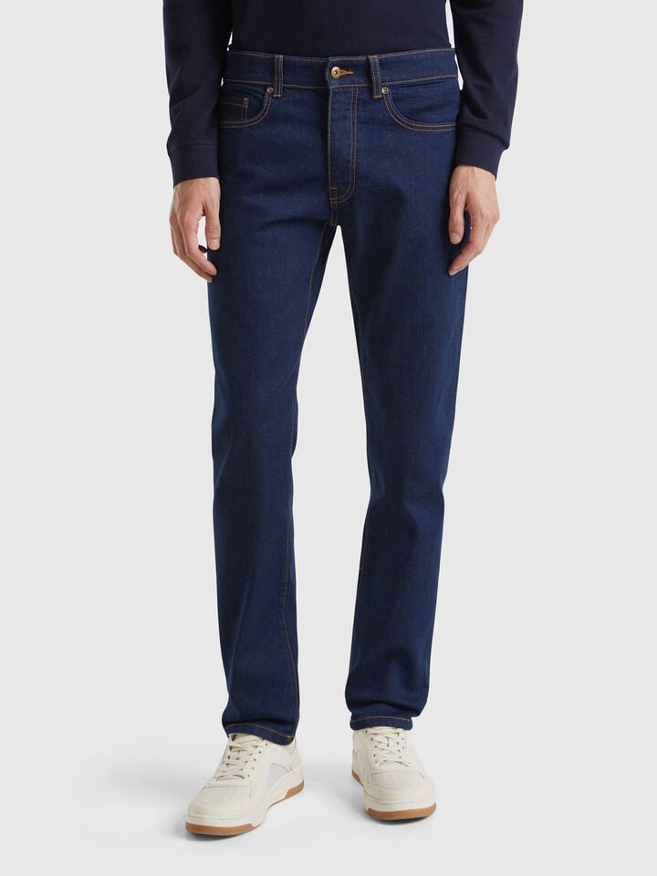 benetton Five pocket slim fit jeans Dark Blue