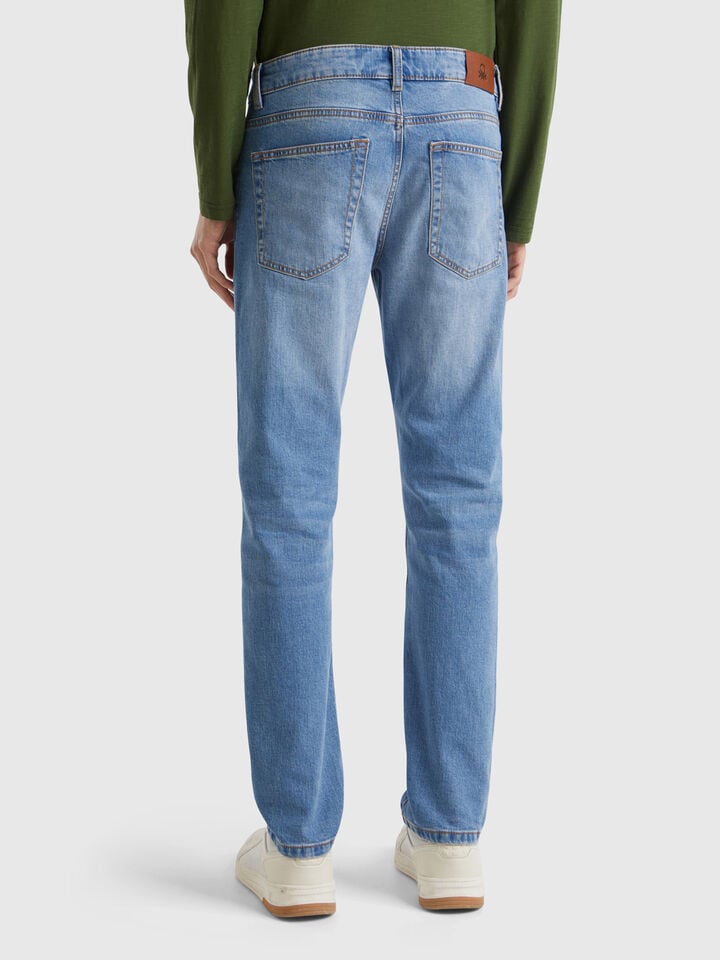 Benetton Five Pocket Slim Fit Jeans Light Blue