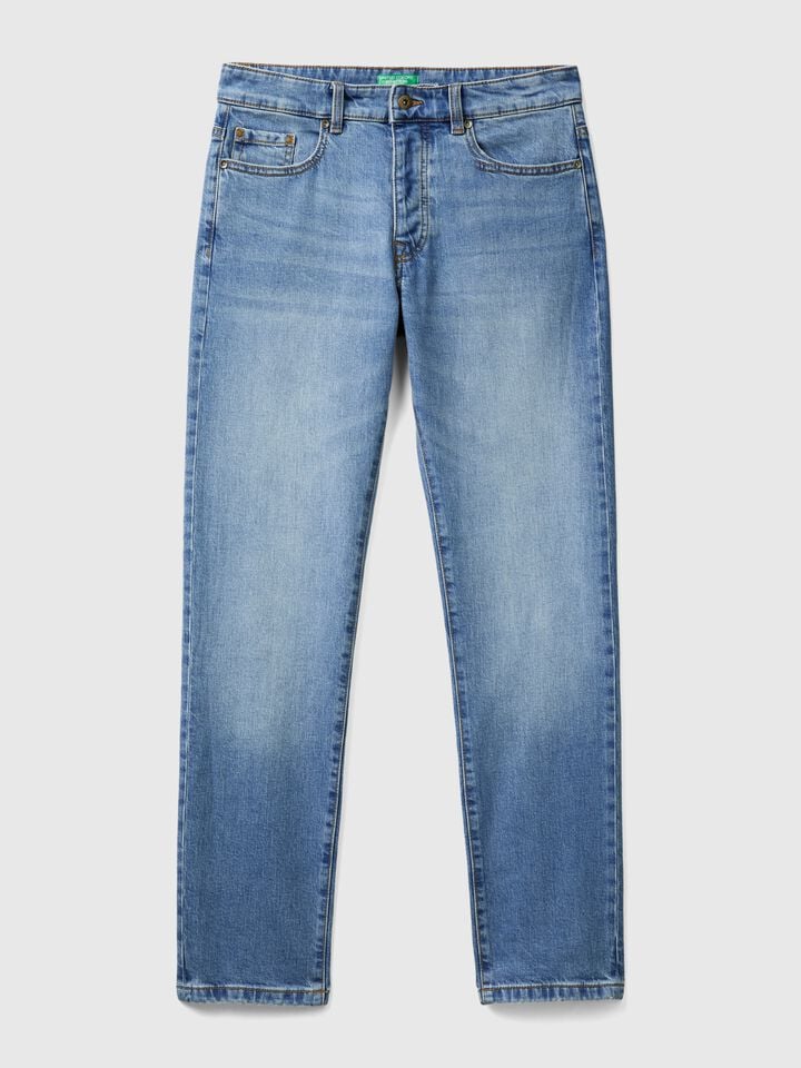 Benetton Five Pocket Slim Fit Jeans Light Blue