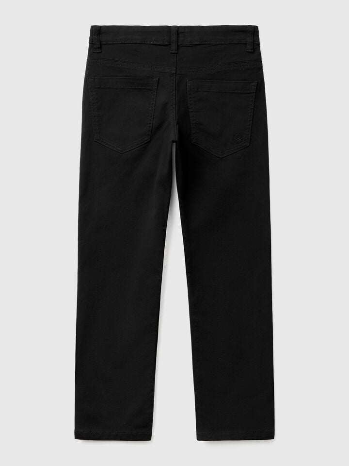 Benetton Five Pocket Slim Fit Trousers Black