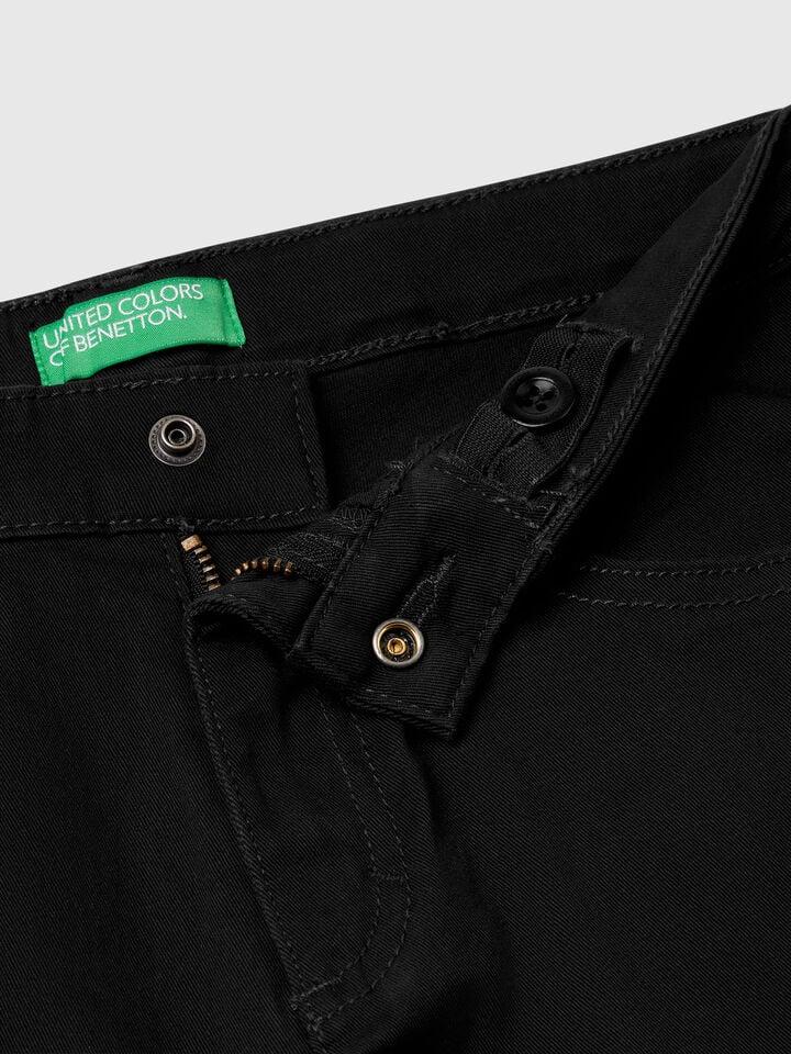 Benetton Five Pocket Slim Fit Trousers Black