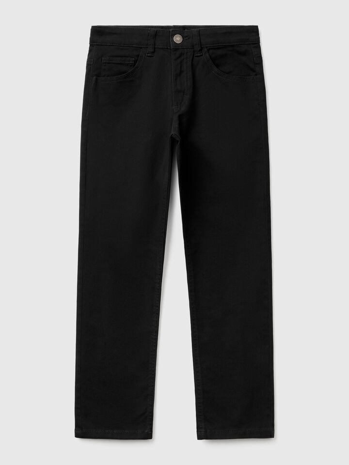 Benetton Five Pocket Slim Fit Trousers Black