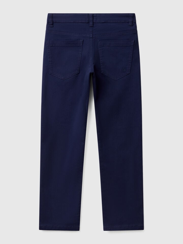 Benetton Five Pocket Slim Fit Trousers Dark Blue