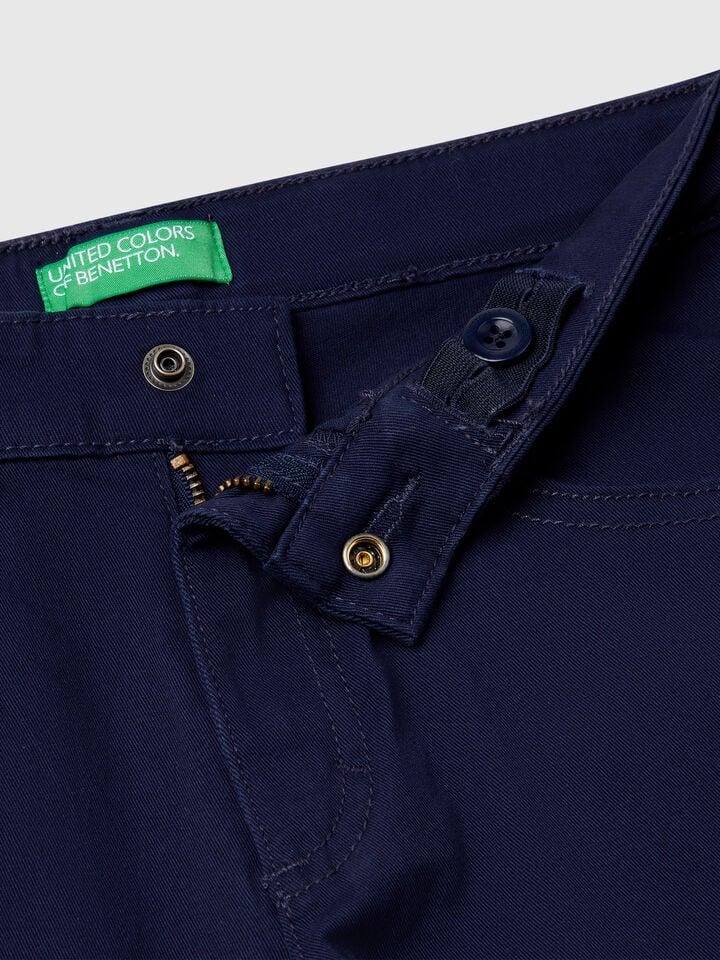 Benetton Five Pocket Slim Fit Trousers Dark Blue