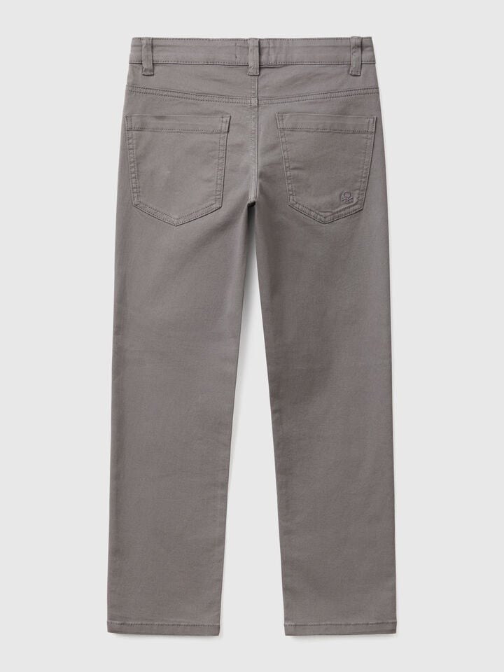 Benetton Five Pocket Slim Fit Trousers Dark Gray
