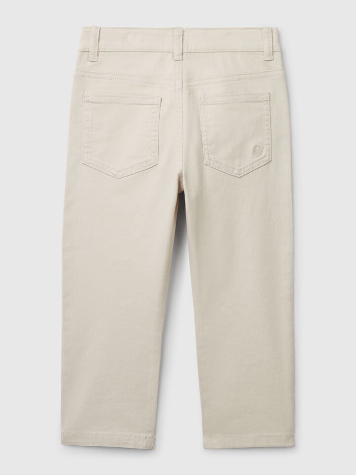 Benetton Five-pocket Stretch Trousers Beige