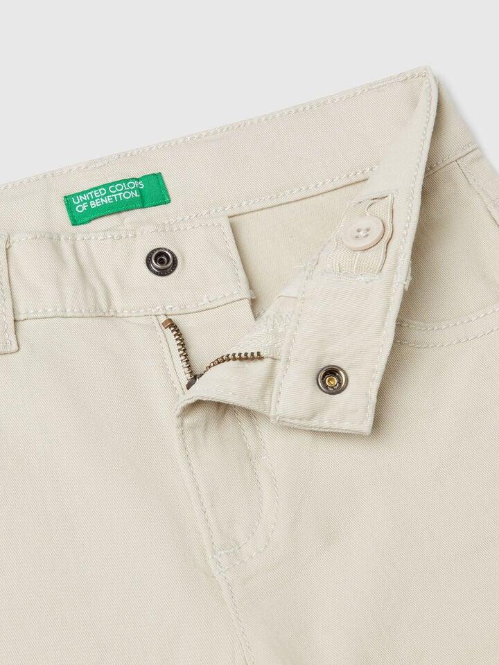 Benetton Five-pocket Stretch Trousers Beige