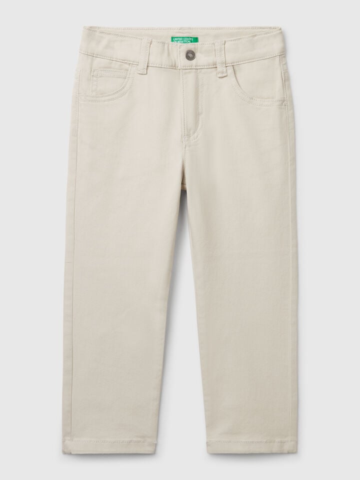 benetton Five-pocket stretch trousers Beige