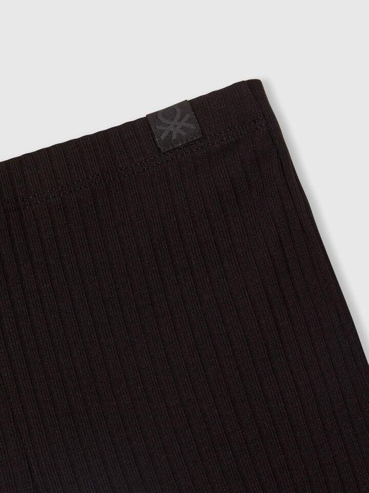 Benetton Flared Fit Stretch Cotton Leggings Black