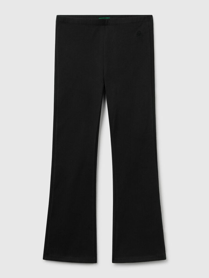 benetton Flared leggings in stretch cotton Black