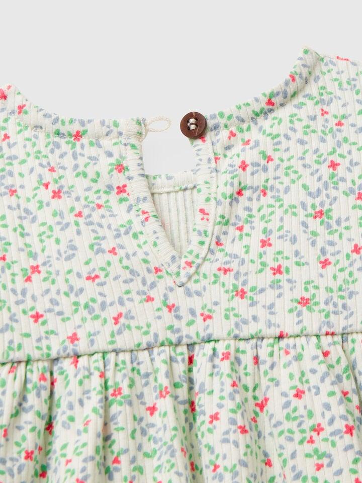 Benetton Floral Dress Creamy White