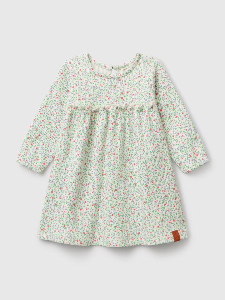 benetton Floral dress Creamy White