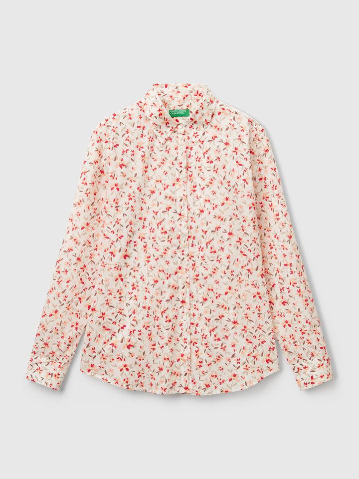Benetton Floral Pink Shirt Pink
