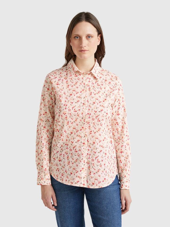 benetton Floral pink shirt Pink