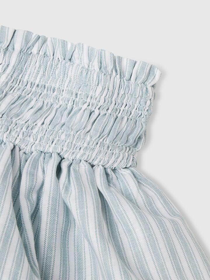 Benetton Floral Skirt With Flounces Air Force Blue