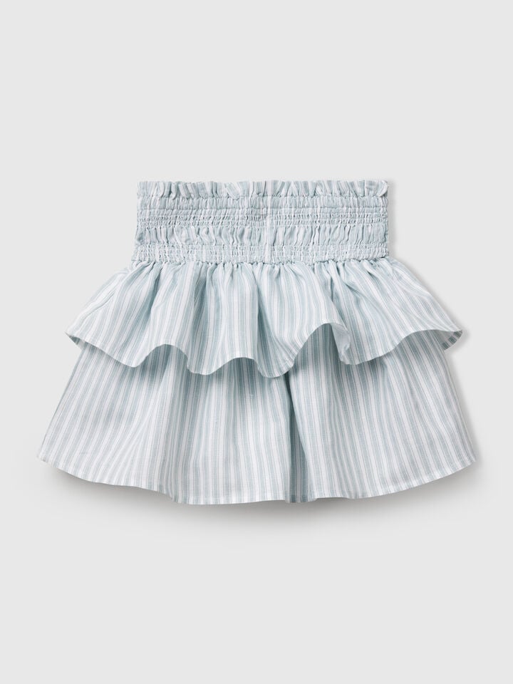 benetton Floral skirt with flounces Air Force Blue