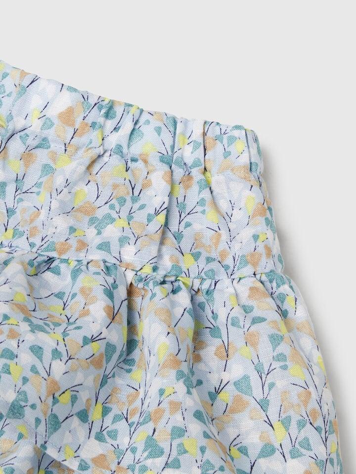 Benetton Floral Skirt With Flounces Multi-color