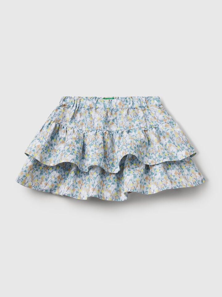 benetton Floral skirt with flounces Multi-color
