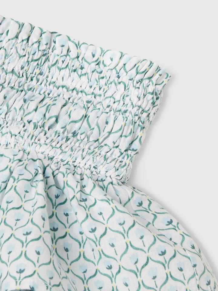 Benetton Floral Skirt With Flounces White