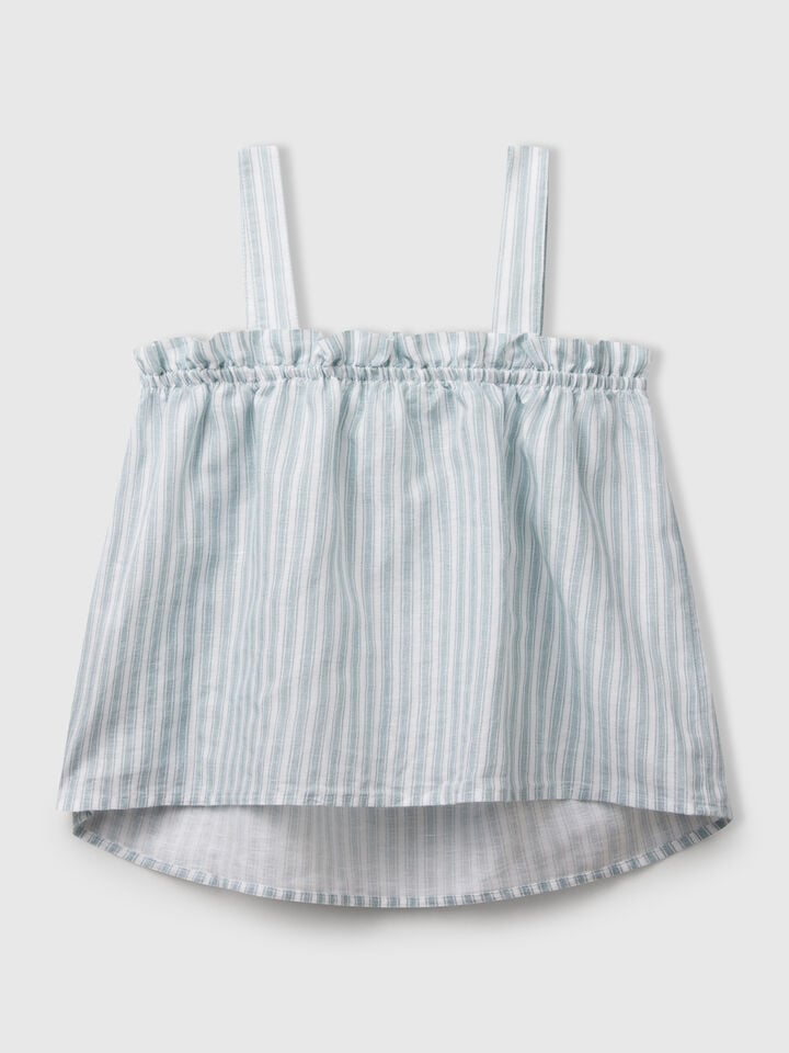 Benetton Floral Top Air Force Blue