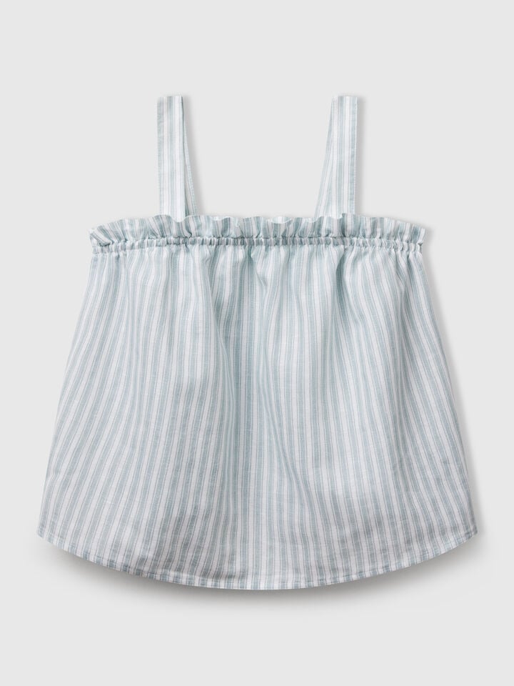 benetton Floral top Air Force Blue