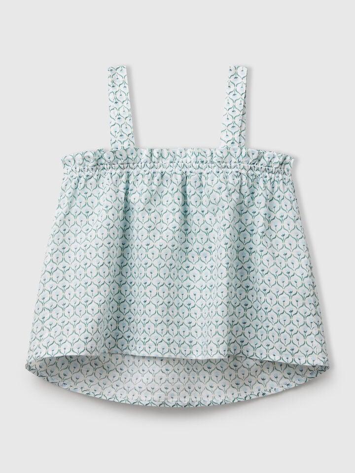 Benetton Floral Top White