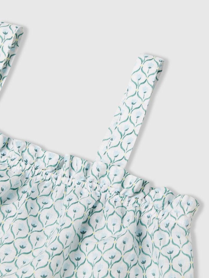 Benetton Floral Top White