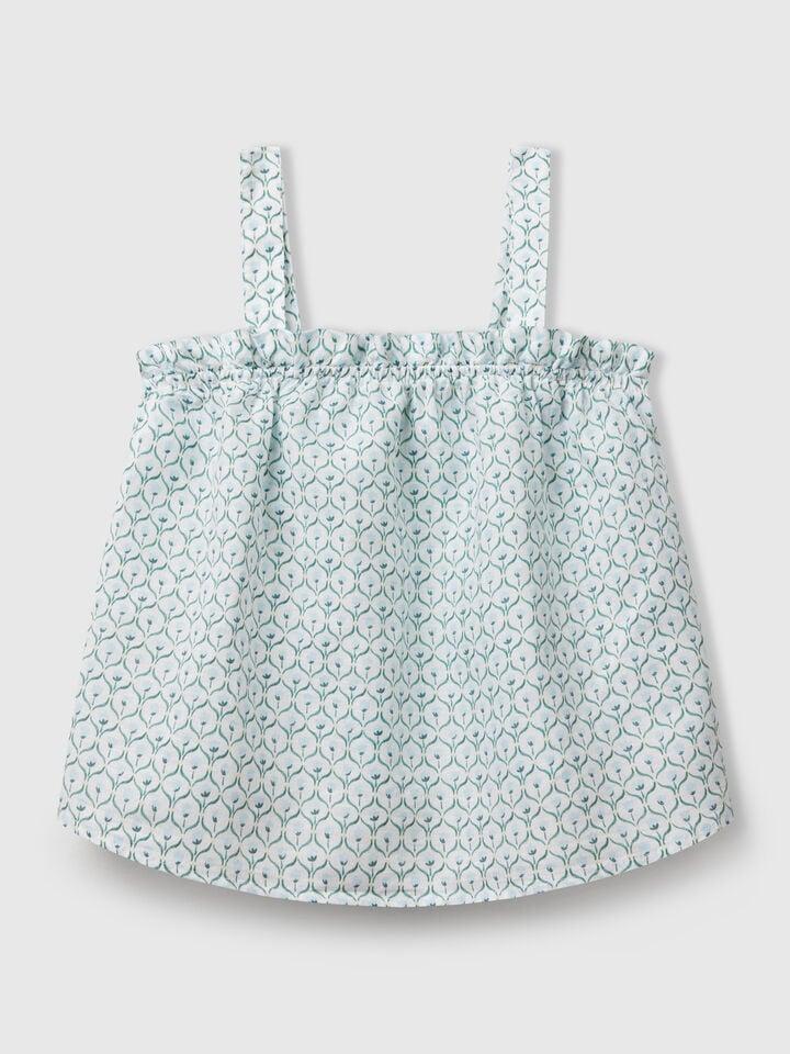 Benetton Floral Top White