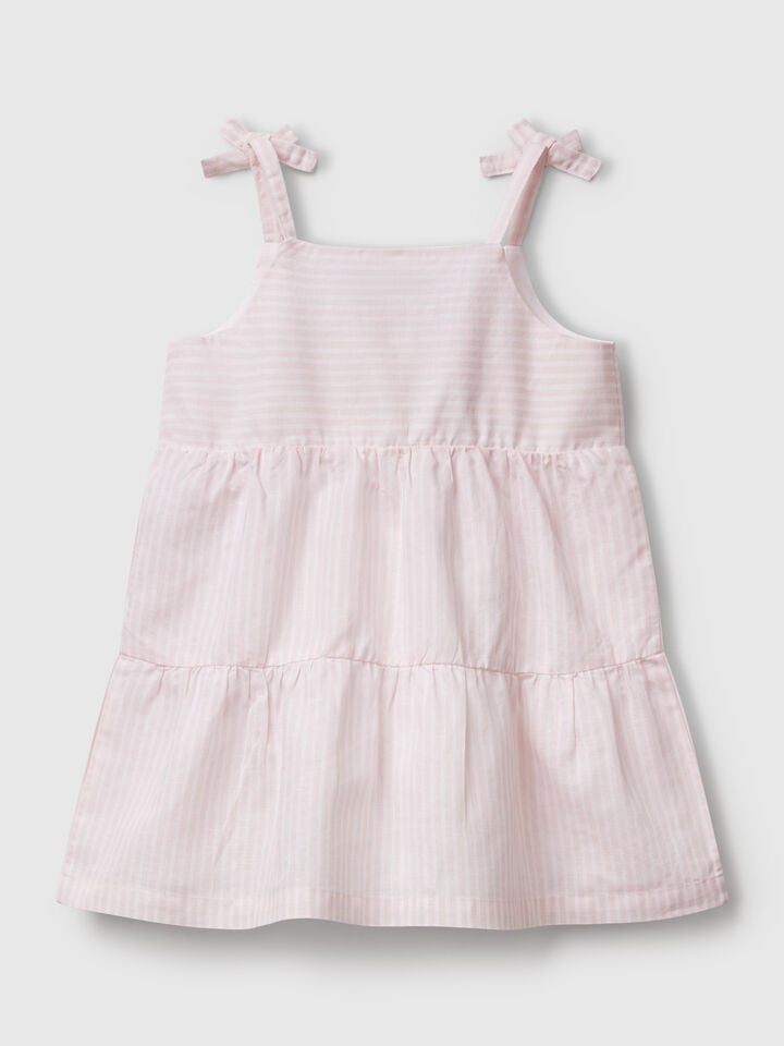 Benetton Flounced Dress With Flower Print Pink