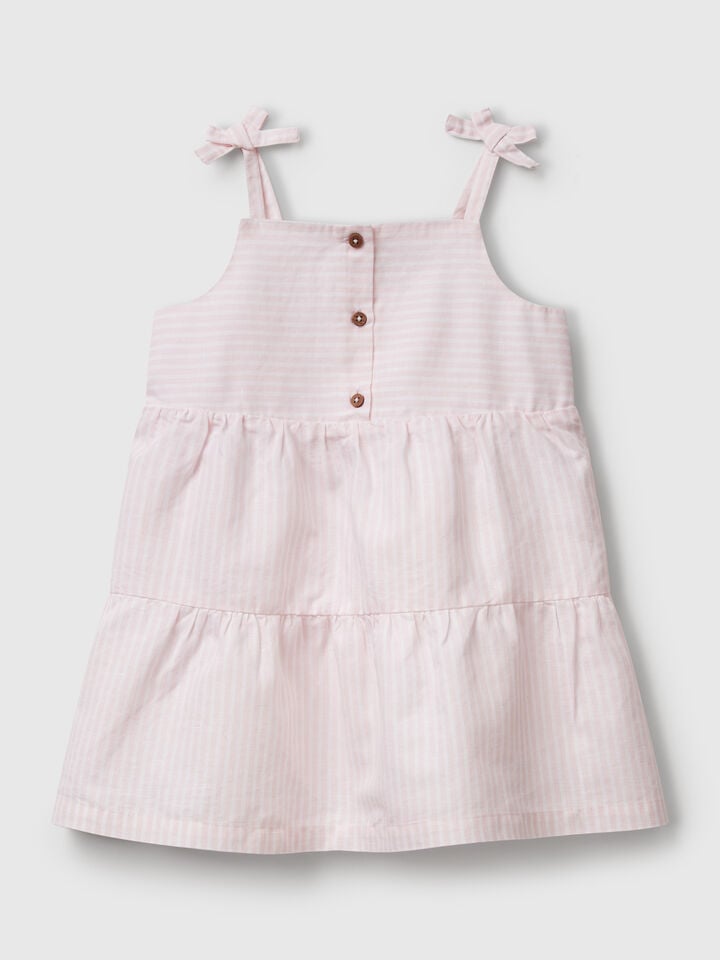 Benetton Flounced Dress With Flower Print Pink