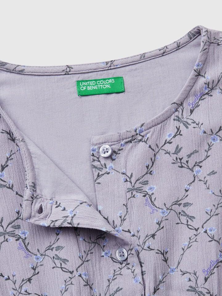 Benetton Flowy Floral Dress Mauve