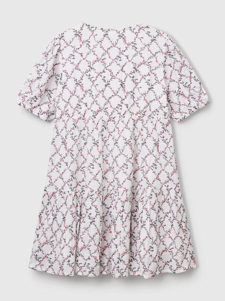 Benetton Flowy Floral Dress White