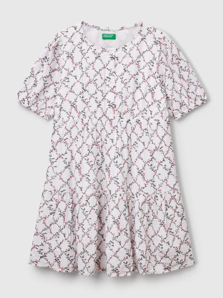 benetton Flowy floral dress White
